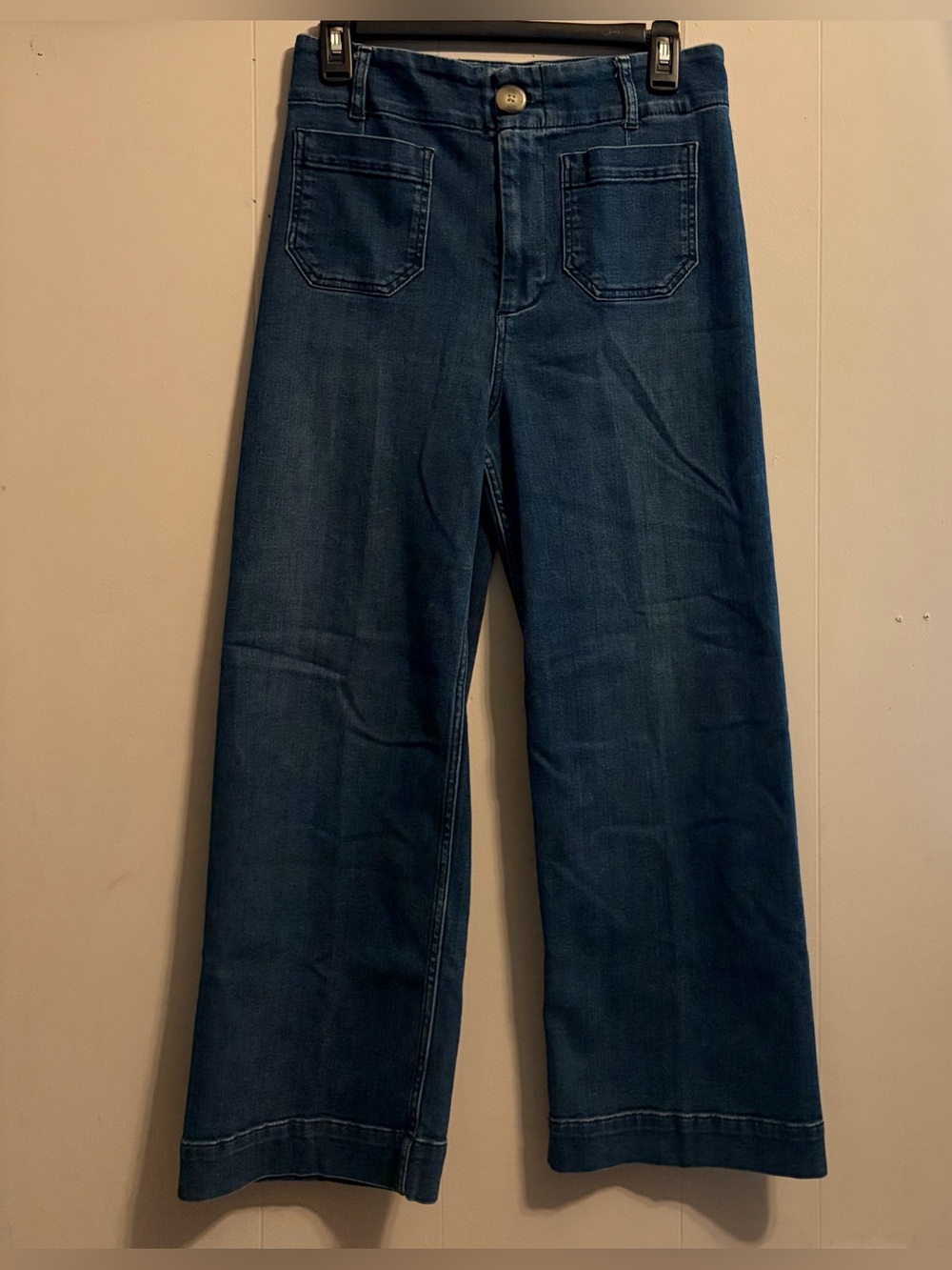 Anthropologie Wide-Leg Jeans in Dark Blue Wash